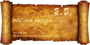 Rövid Delila névjegykártya